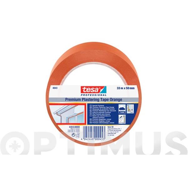 TESA CINTA REVOCO PVC NARANJA 33 M X50 MM