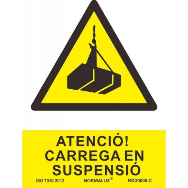 SEÑAL ADVERTENCIA CATALAN 297X210 MM-CARREGA SUSPESA 