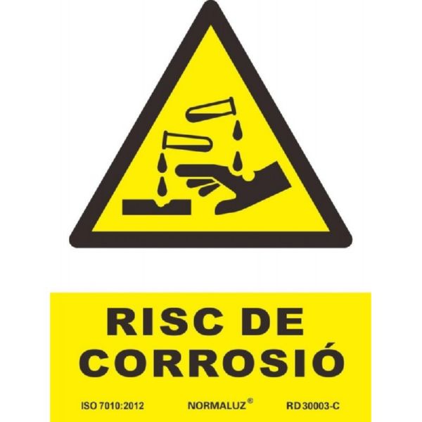 SEÑAL ADVERTENCIA CATALAN 345X245 MM-RISC D'CORROSIO