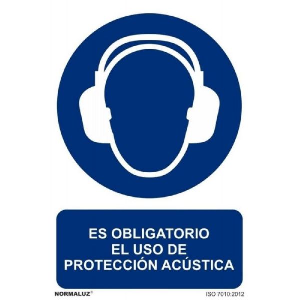 SEÑAL OBLIGACION 297X210 MM-USO PROTECCION ACUSTICA