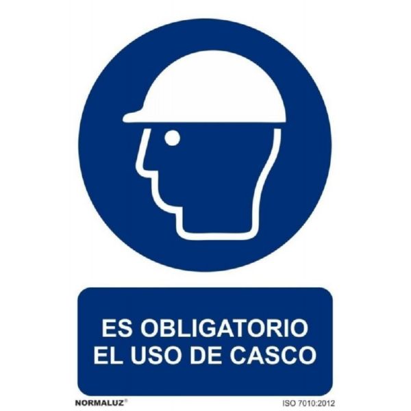 SEÑAL OBLIGACION USO CASCO PVC 0,7MM 210X300 MM