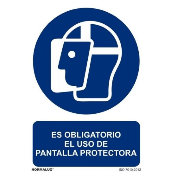 SEÑAL OBLIGACION USAR PANTALLA PROTECTOR PVC 0,7 210X300 MM